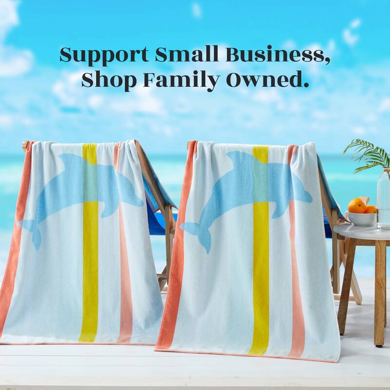 Linery & Co. 100% Cotton Jacquard 2 Pack Summer Beach Towels