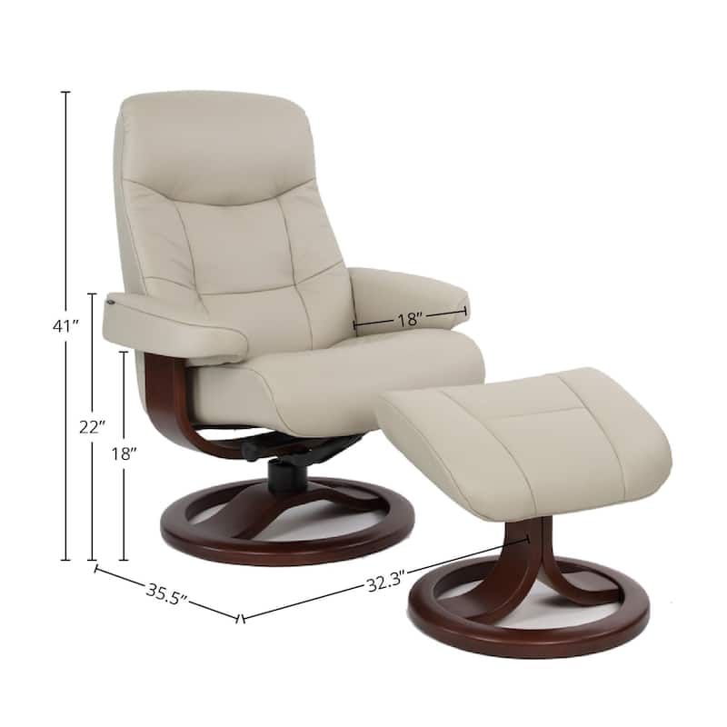 Fjords Muldal Leather Recliner and Ottoman