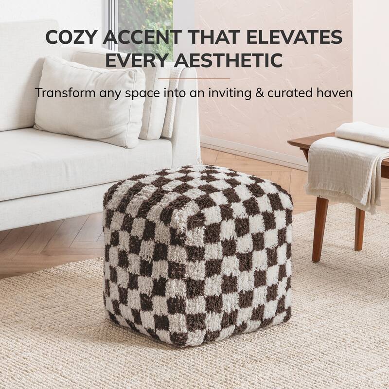 Jani 20-inch Ottoman Pouf - Handcrafted Handmade Ottoman for Seating, Footrest, Home Decor for Living Room, Bedroom
