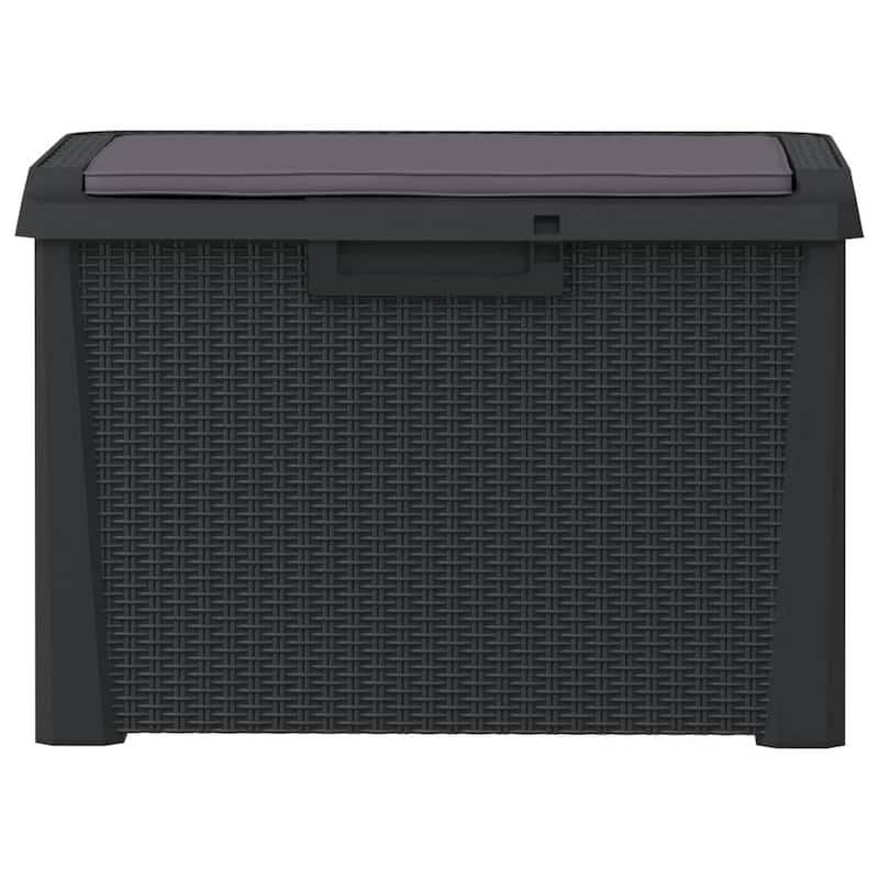 Reina Outdoor Storage Box, Cushion Seat, Dark Gray Polypropylene
