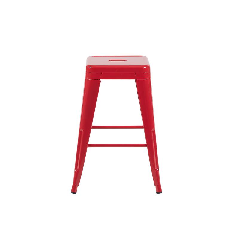 AC Pacific 24 Inch Industrial Stackable Metal Counter Stools Set of 4