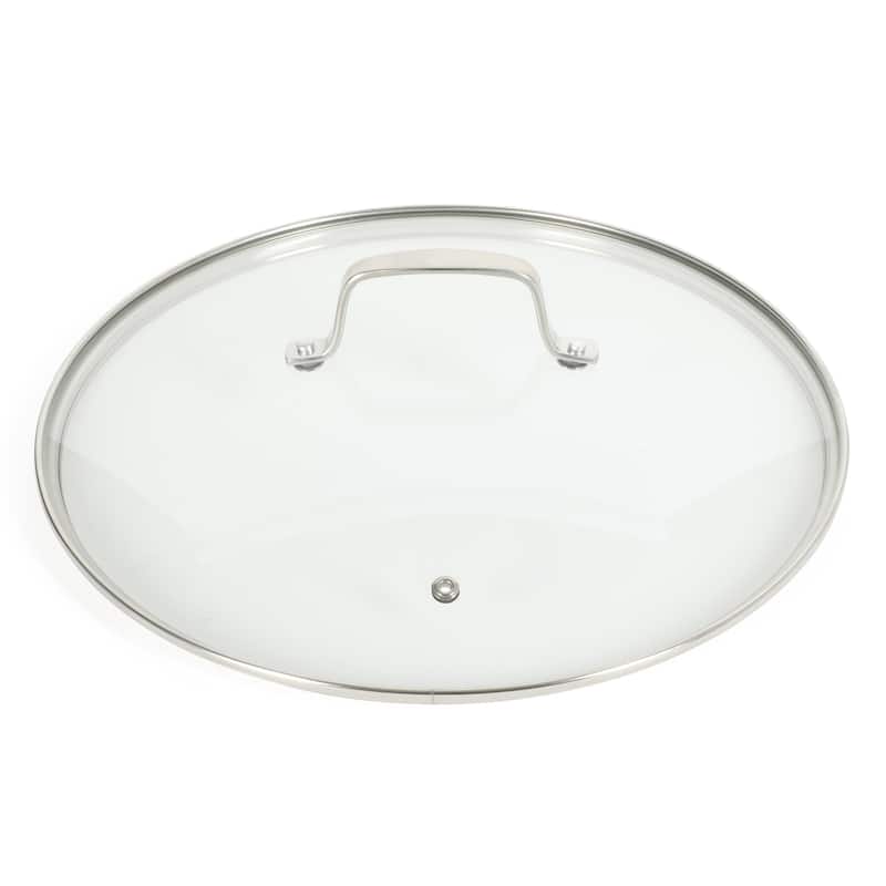 Martha Stewart Badgley Hybrid Nonstick 12 Inch TriPly Stainless Steel Large Fry Pan With Lid & Stay Cool Handle