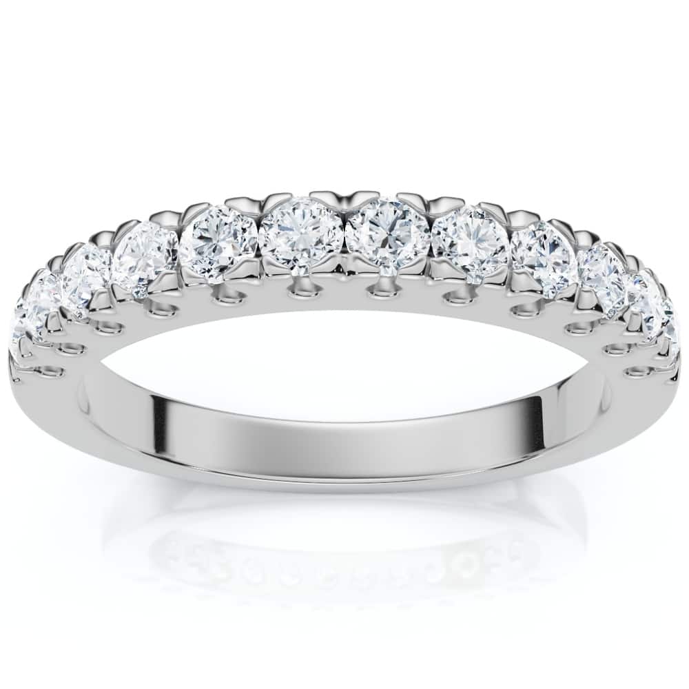 Bliss Diamond 1/2Ct Pave Diamond Wedding Anniversary Stackable Ring Gold Lab Grown