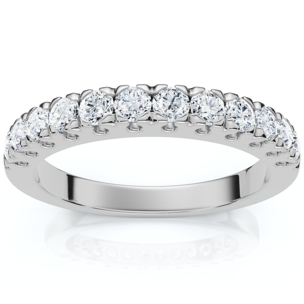 Bliss Diamond 1/2Ct Pave Diamond Wedding Anniversary Stackable Ring Gold Lab Grown