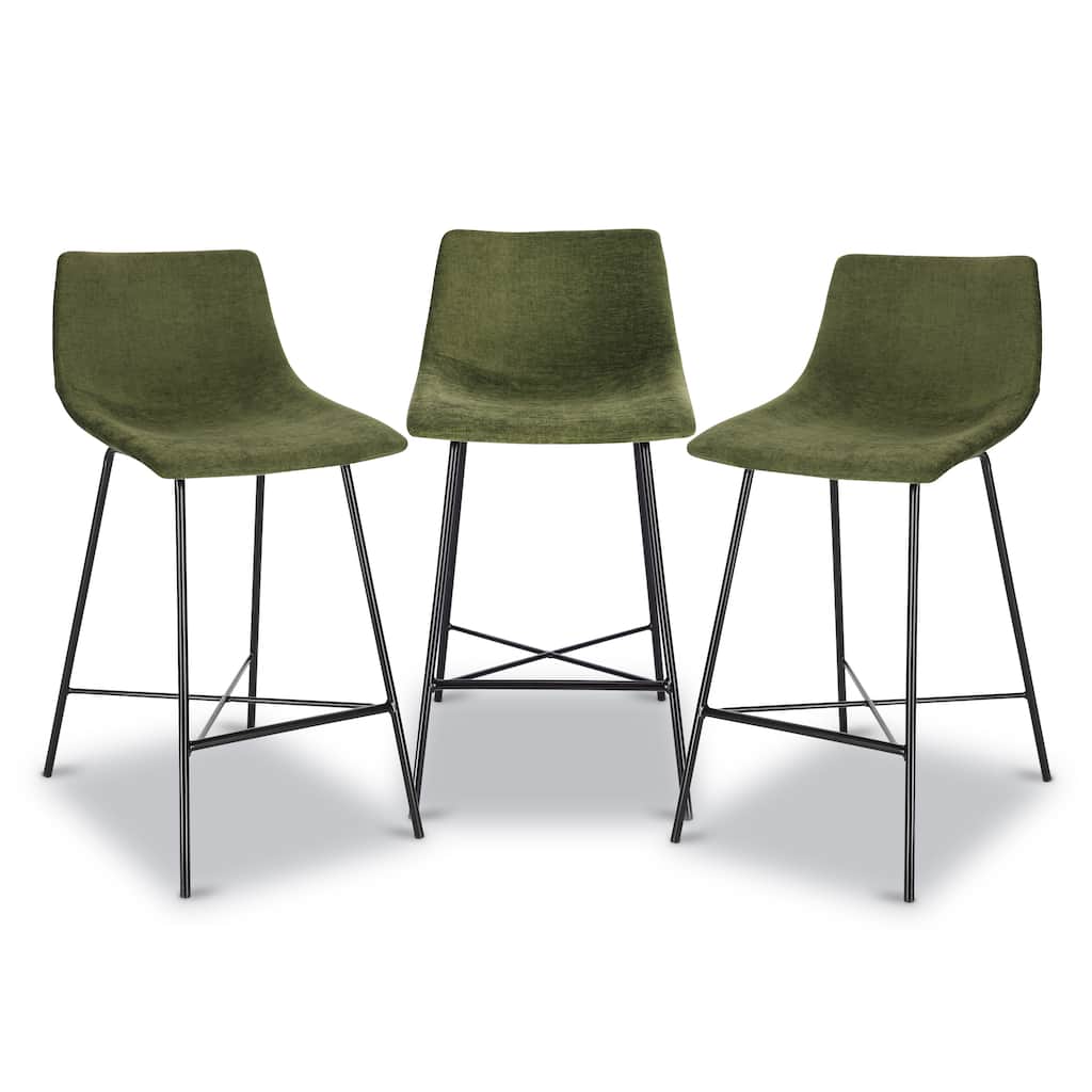 Poly & Bark Paxton 24" Seat Height Velvet Counter Stool
