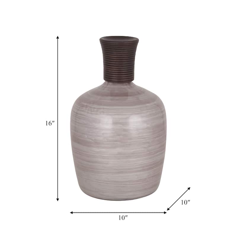Sagebrook Home Blush Glass Swirled Round Vase
