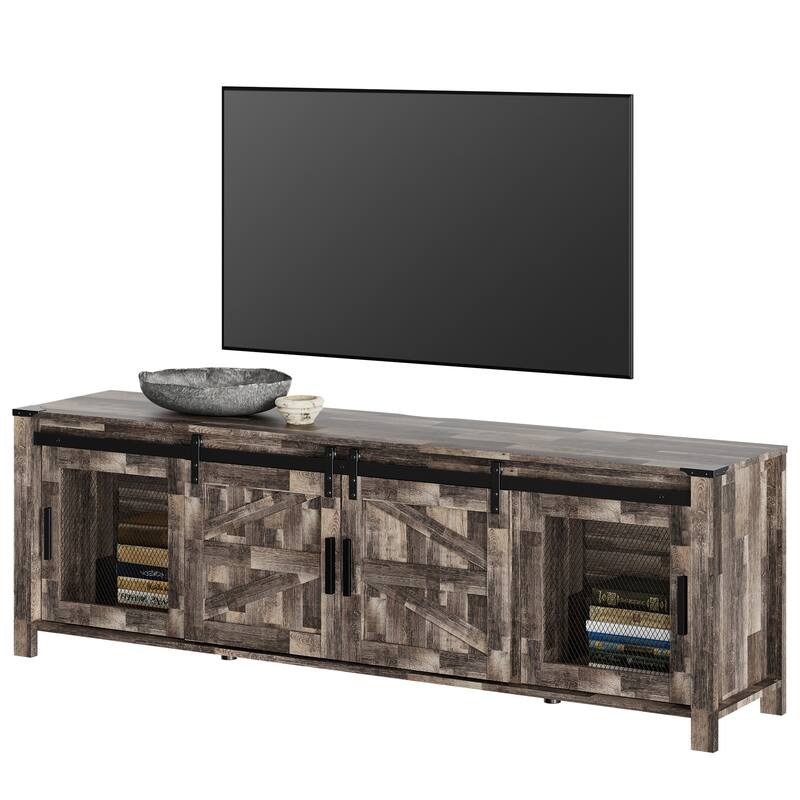 Sliding Barn TV Stand Entertainment Center for 75" TV