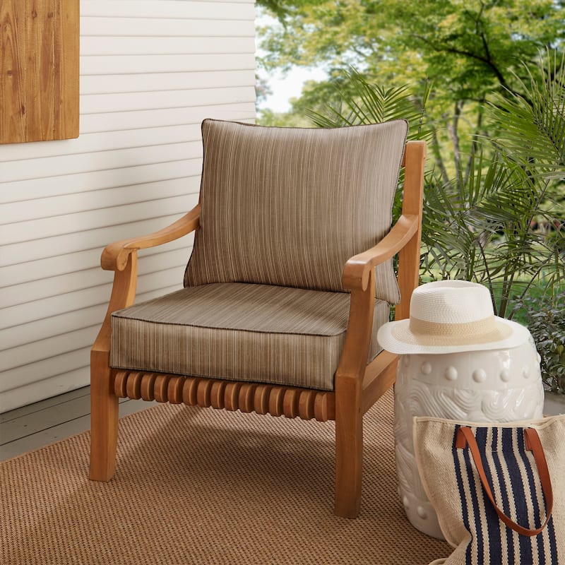 Kokomo Solid Color Sunbrella Fabric Lounge Pillow and Cushion Set - 23.5 in w x 23 in d