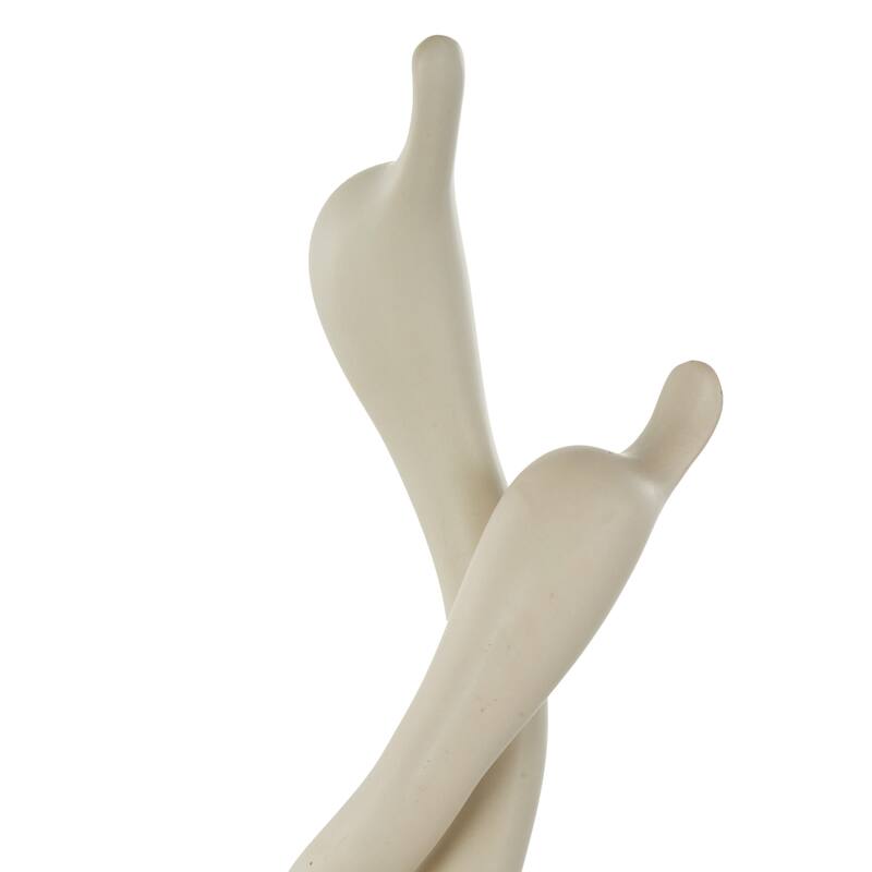 Beige Ceramic Intertwined Swan Decorative Sculpture (Set of 2)