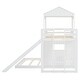 preview thumbnail 7 of 15, Playhouse-inspired Style Twin Over Full Wooden Bunk Bed,Loft Bed with Playhouse,Farmhouse, Ladder, Slide and Guardrails