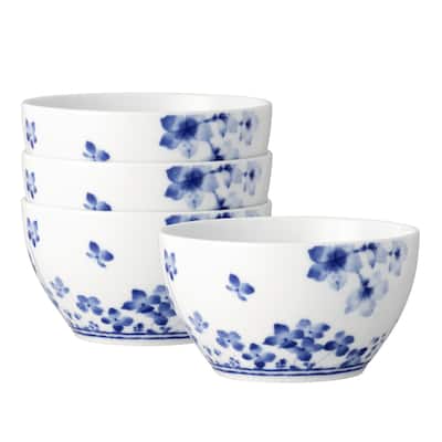 Bloomington Road Blue Set of 4 Mini Bowls, 4-1/4", 10 oz.