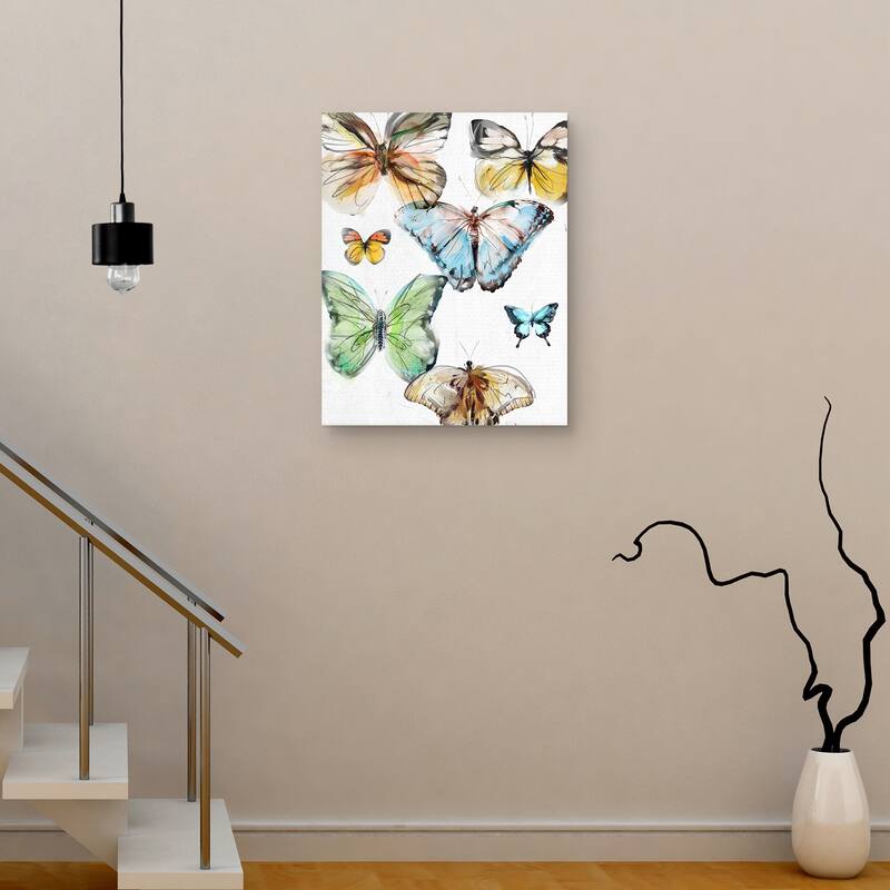 Les Papillons 1 by Studio Arts Canvas Art Print