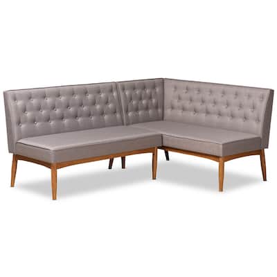Riordan Mid-Century Modern 2-Piece Dining Nook Banquette Set