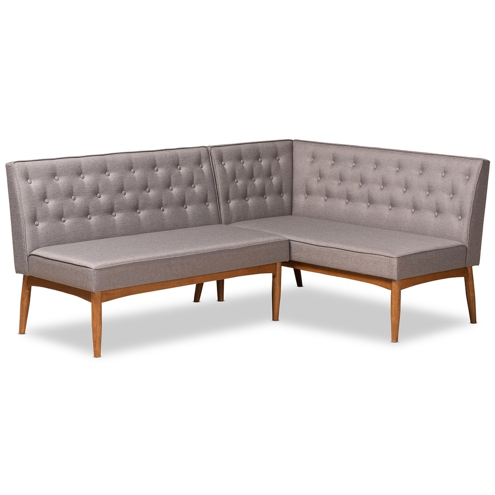 Riordan Mid-Century Modern 2-Piece Dining Nook Banquette Set