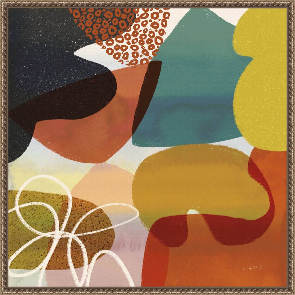 Variety VI by Cheryl Warrick Framed Canvas Wall Art Print - Sylvie Beaded Bronze