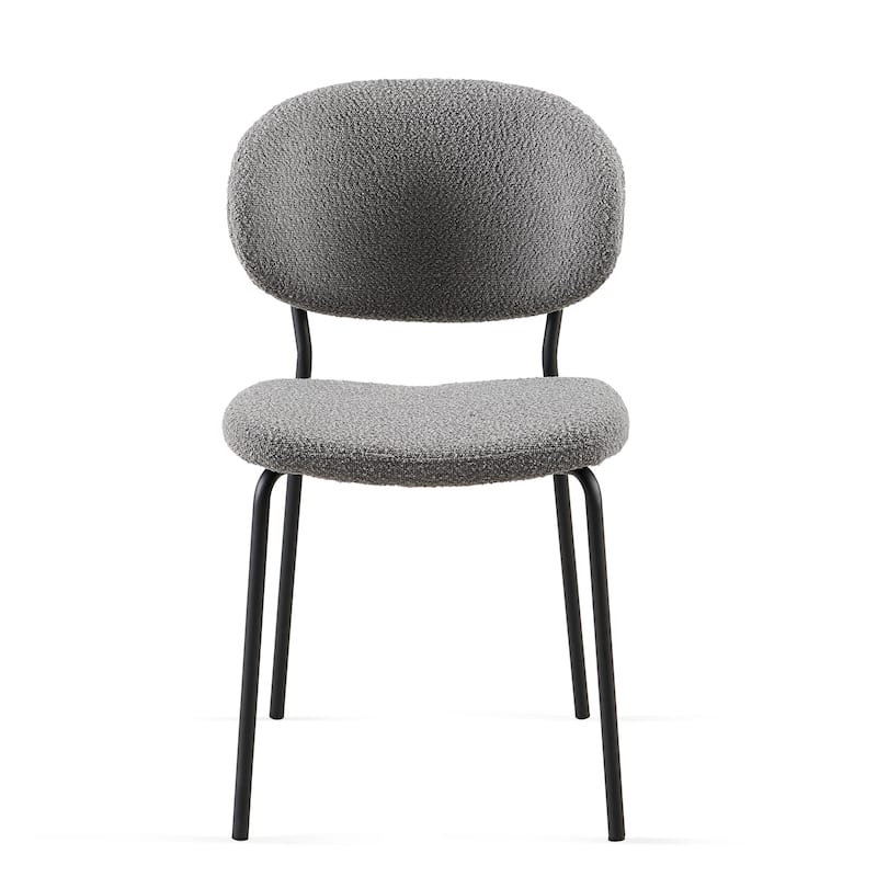 Boucle Fabric Dining Chairs Set of 2,Dining Chairs with Metal Legs for Dining Room, Kitchen, Living Room