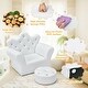 preview thumbnail 9 of 8, Children Upholstered Princess Sofa with Ottoman and Diamond Decoration for Boys and Girls-White - 23" x 16" x 19" (L x W x H)