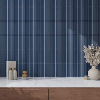 Apollo tile 2" x 8" Arte Matte Blue Ceramic Tile (4.1 sq ft/case) - 38 Pack