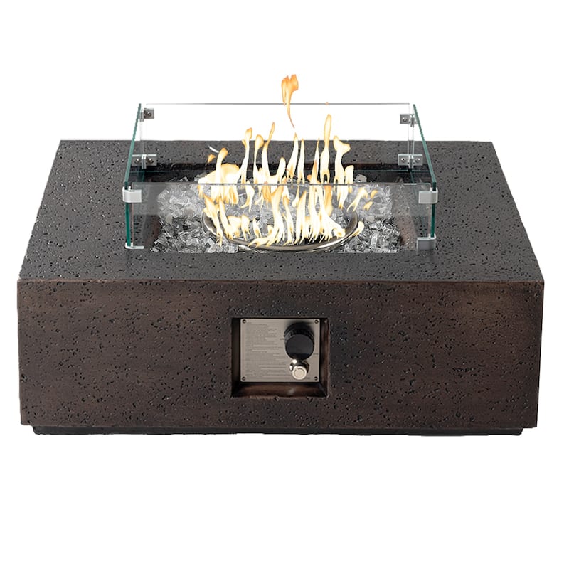 COSIEST Outdoor 35-inch Square Propane Fire Pit Table