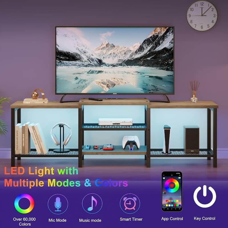 66.9" Entertainment Center TV Stand with Power Outlet for Living Room - N/A