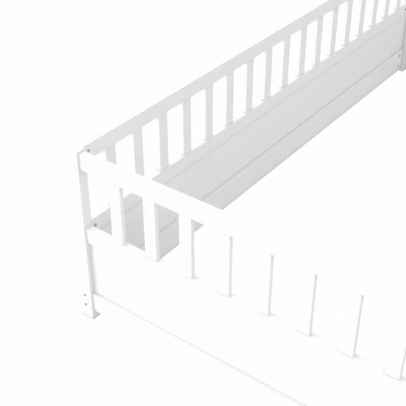 Twin Size Floor bed with super high security barrier For children