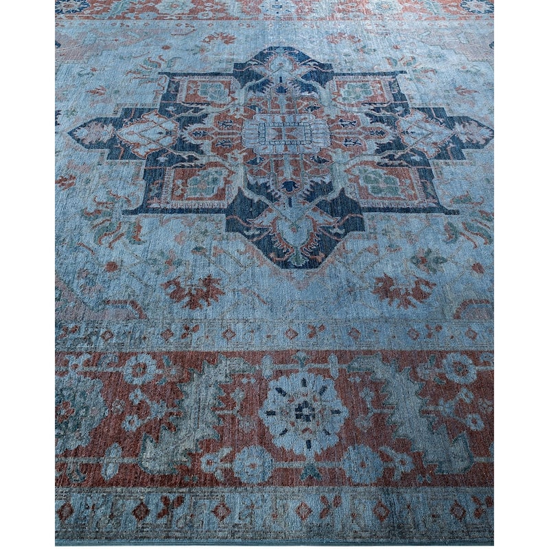 Overdyed, One-of-a-Kind Hand-Knotted Area Rug - Gray - 9' 0" x 11' 7"
