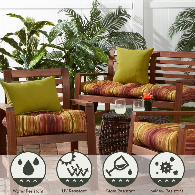 Kinnabari 20-inch Outdoor Stripe Chair Cushion (Set of 2)