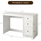 preview thumbnail 2 of 6, 48" White Computer Desk with 3 Drawers, Modern Writing Desk with Storage for Home Office or Study