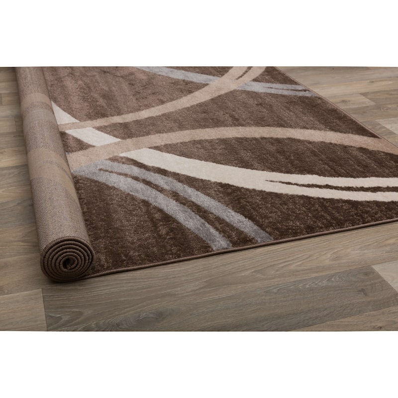 World Rug Gallery Contemporary Abstract Circles Design Area Rug