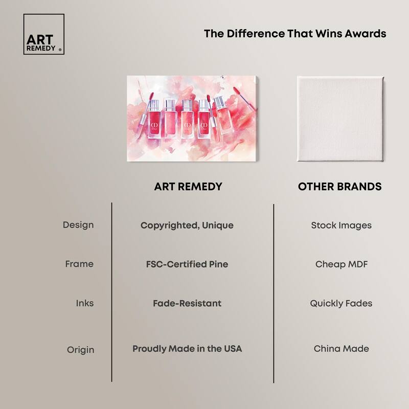 Lip Gloss Splash Canvas by Art Remedy, Gallery Wrapped