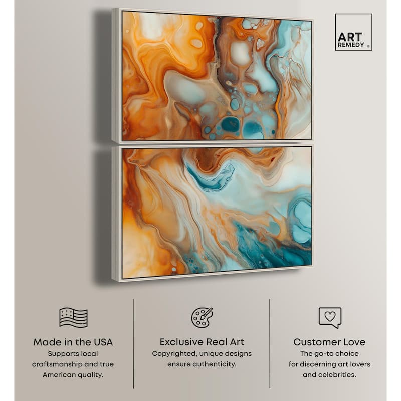 Marbled Flow Canvas Set of 2 by Art Remedy