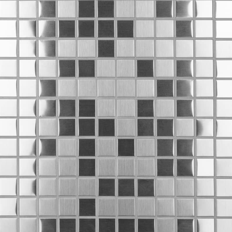Merola Tile Alloy Square Stainless Steel 11-7/8" x 11-7/8" Metal Wall Tile