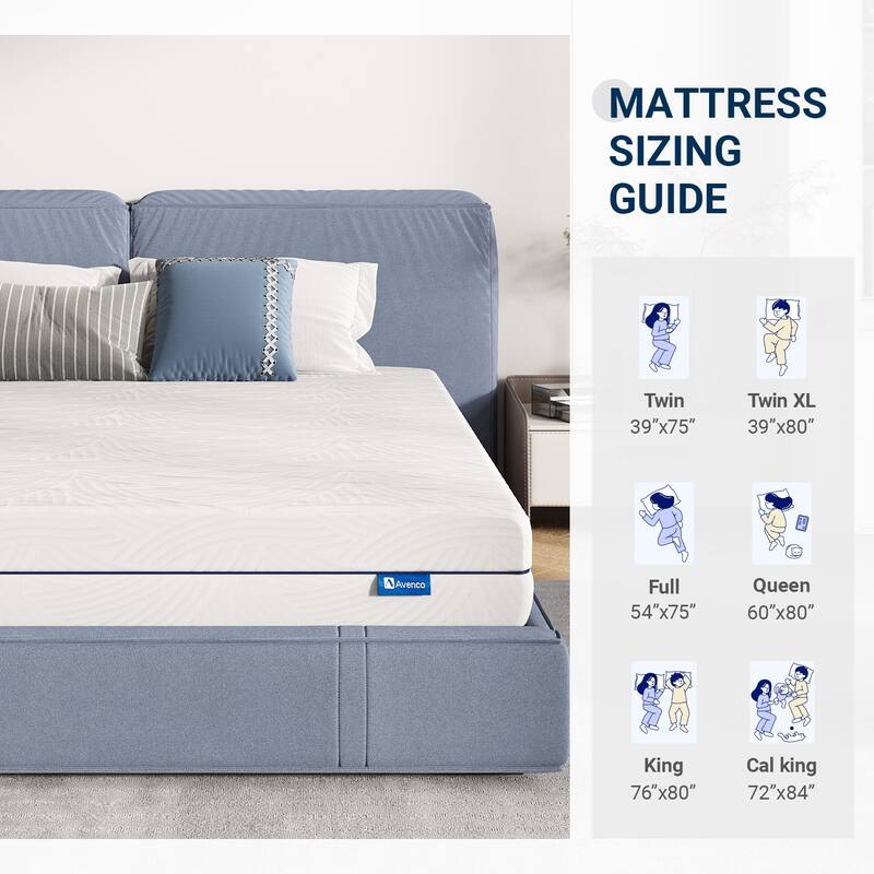 Avenco 8 Inch Gel Memory Foam Mattress in a Box - Full