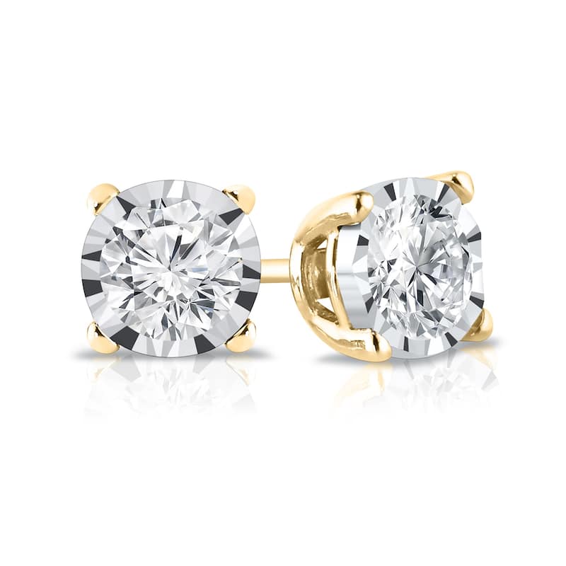 Auriya 14k Gold 1/5ctw Round Diamond Stud Earrings (G-H, SI1-SI2)
