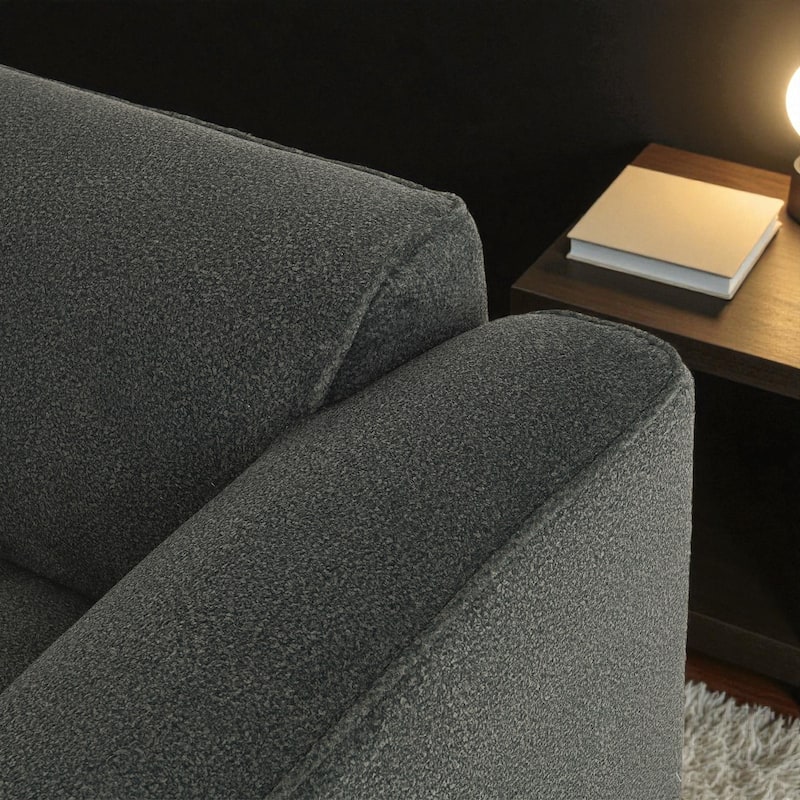 122" Luxury Velvet 4-Seater Sofa with Pure Sponge Cushions, Detachable Ottoman and 3 Throw Pillows for Living Room