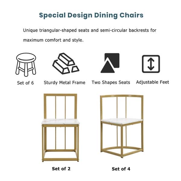 TOPMAX Modern 7-Piece Dining Table Set with Faux Marble Compact 55Inch ...