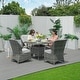 preview thumbnail 20 of 31, 5-Piece Aluminum Woven Rattan Dining Set with Cushions and Tempered Glass