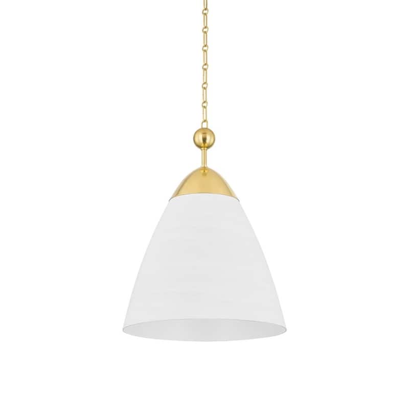 Hudson Valley Lighting BKO1501 Bronson 20" Wide Pendant - Aged Brass / White Plaster