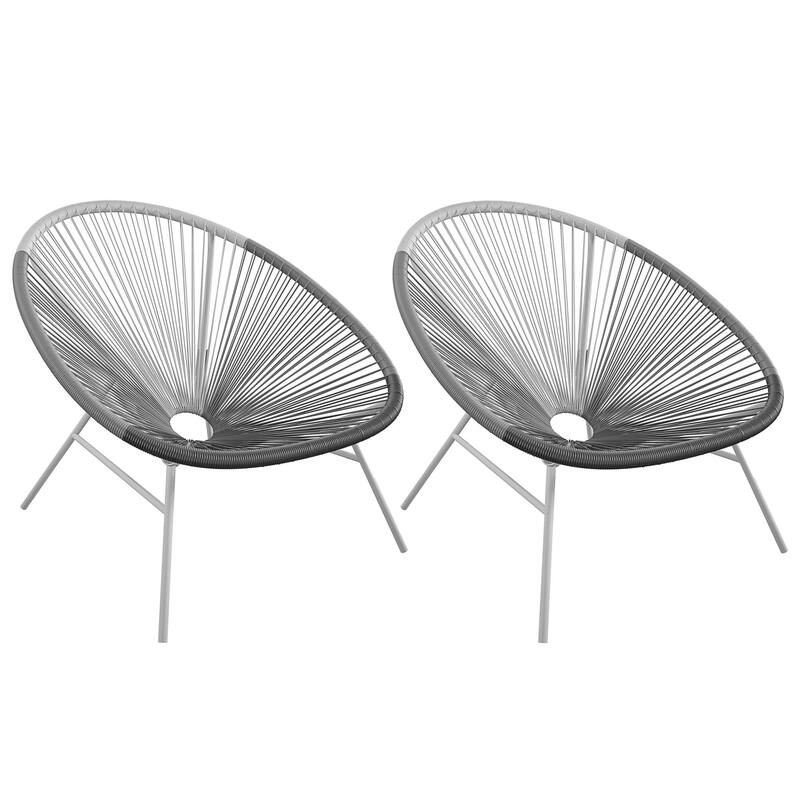 GDFStudio - Outdoor Steel Lounge Chair Set with Ergonomic Design(Set of 2)
