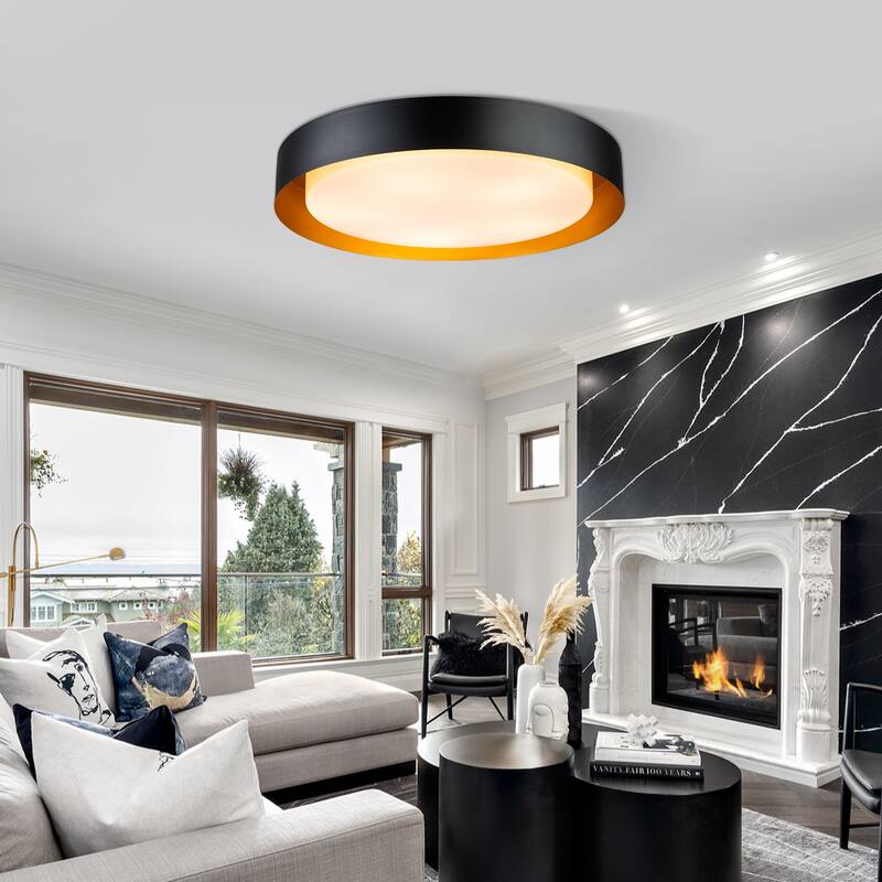 Modern Minimalist Round Drum Flush Mount Ceiling Lights