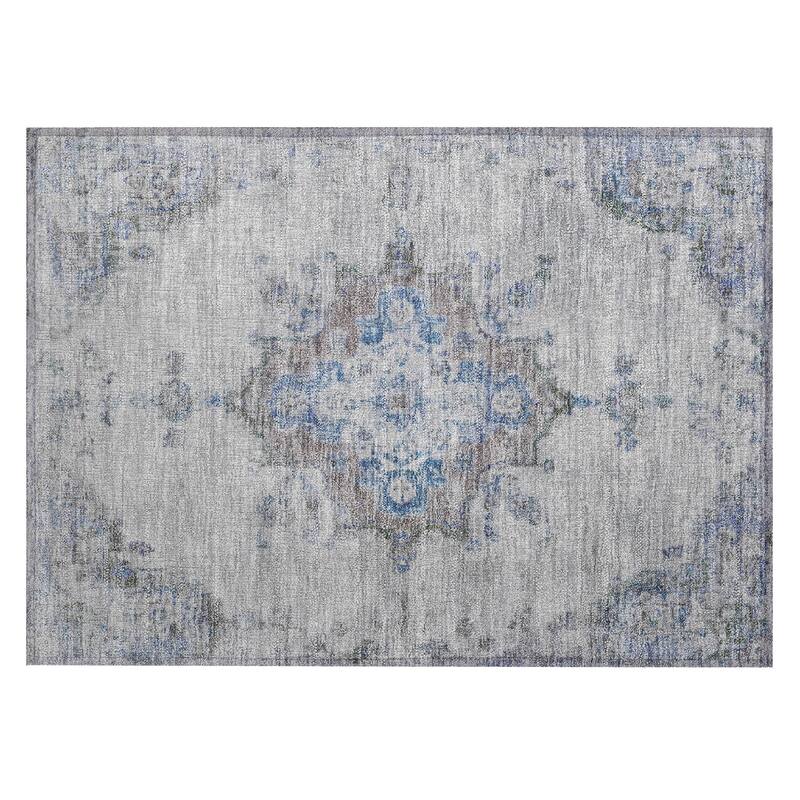 Machine Washable Indoor/ Outdoor Traditional Tabriz Chantille Rug