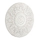 preview thumbnail 3 of 11, Wooden Handmade Intricately Carved Floral Wall Decor with Mandala Design - Brown or White