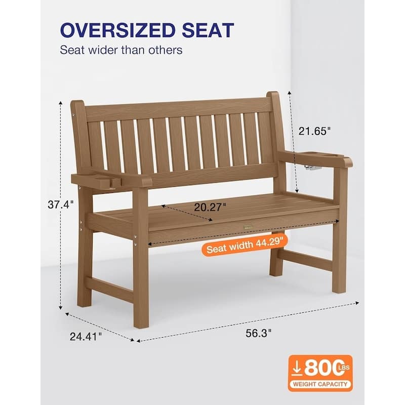 WINSOON Outdoor Garden Bench All-Weather Garden Benches