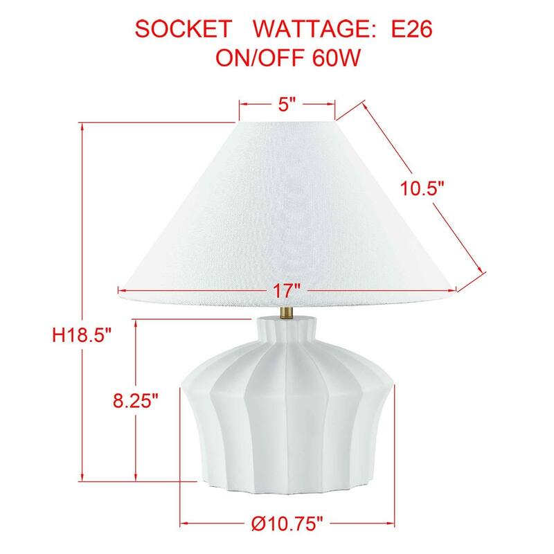 Winter 19" Table Lamp with Linen Shade, White (Set of 2)