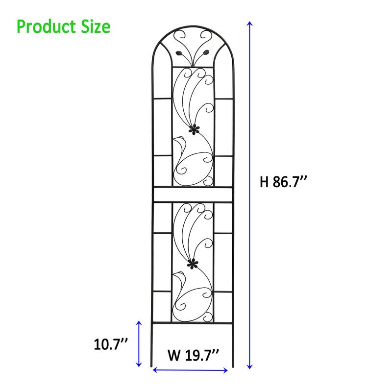 4 Pack Metal Garden Trellis Rustproof Trellis for Climbing Plants Outdoor Flower Support Black