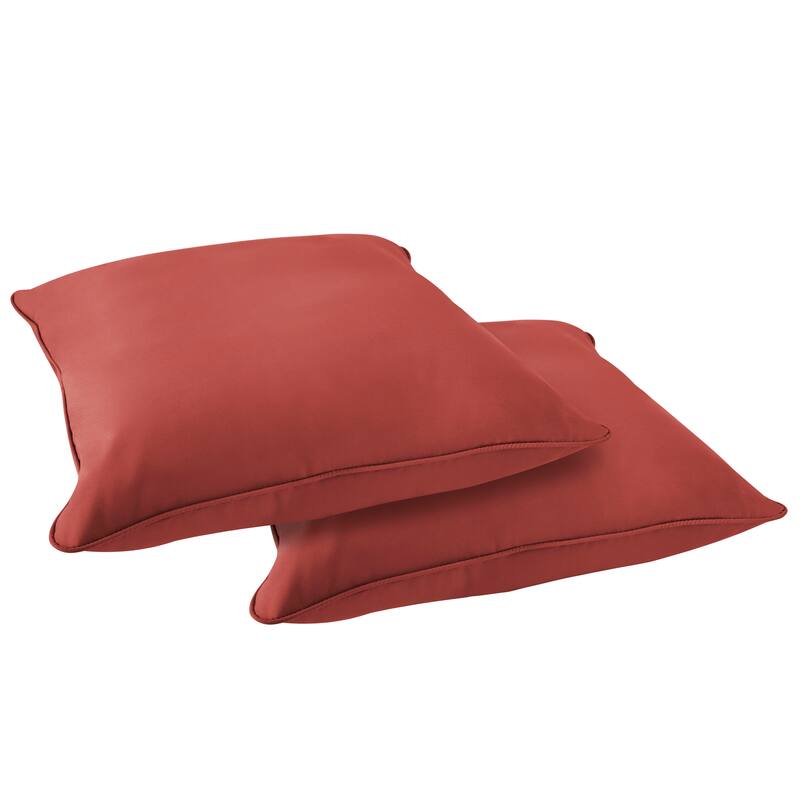 Sorra Home Sunbrella Outdoor Corded Floor Pillow Set of 2 - Canvas Henna