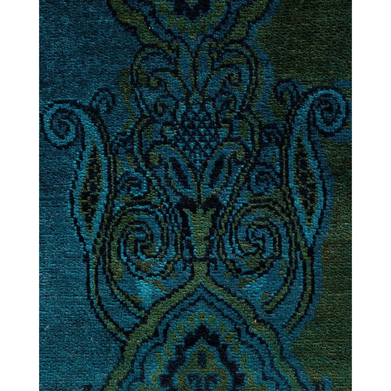 Overdyed, One-of-a-Kind Hand-Knotted Area Rug - Blue - 4' 2" x 6' 7"