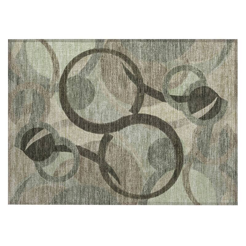 Machine Washable Indoor/Outdoor Contemporary Deco Chantille Rug