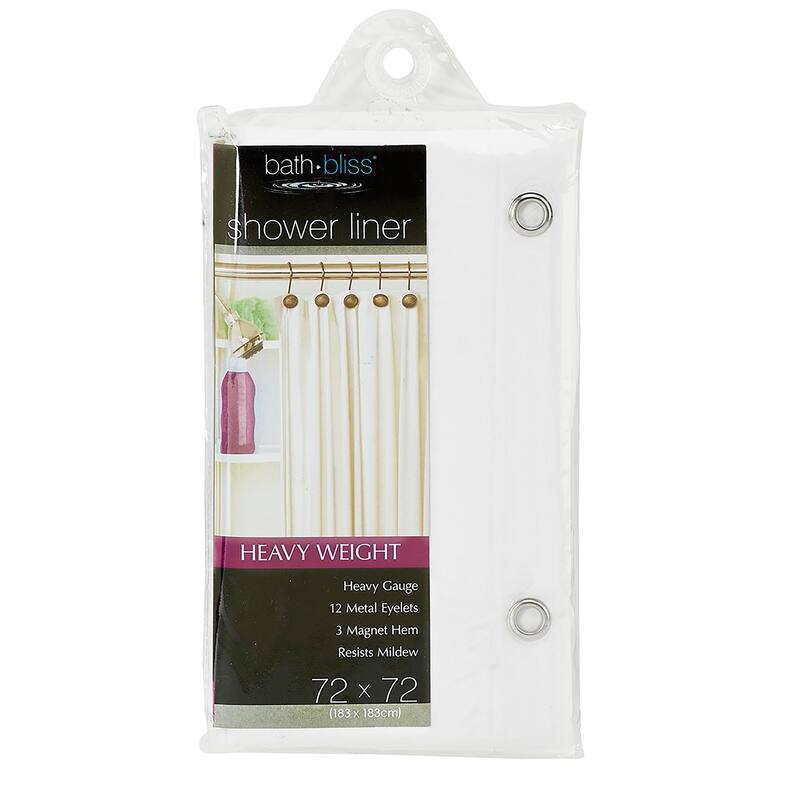 Bath Bliss 2 Pack Heavy Grommet Shower Liner