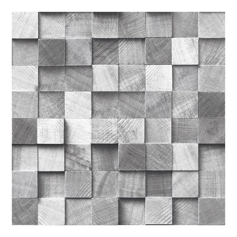 ESTA Home Tevye Grey Wood Geometric Wallpaper - 20.5 x 396 x 0.025